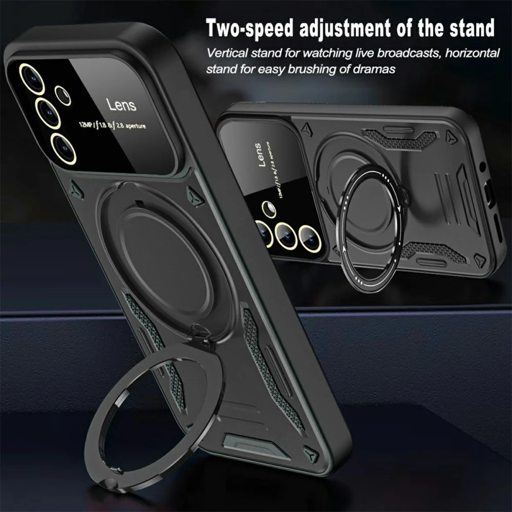 Samsung Galaxy A16 Hoesje Magnetische Kickstand Back Cover Blauw afbeelding 3