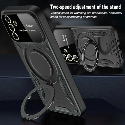 Samsung Galaxy A16 Hoesje Magnetische Kickstand Back Cover Blauw afbeelding 3