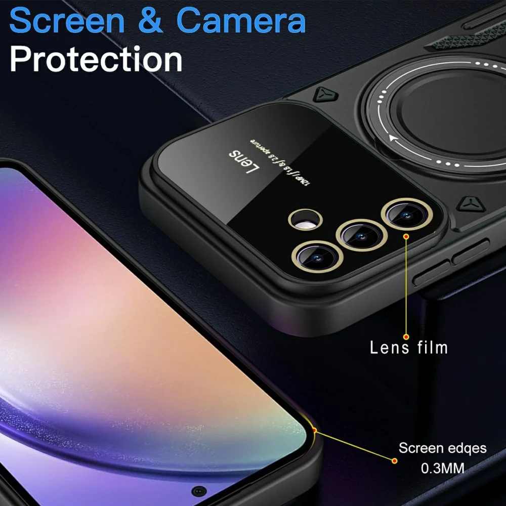 Samsung Galaxy A16 Hoesje Magnetische Kickstand Back Cover Blauw afbeelding 6