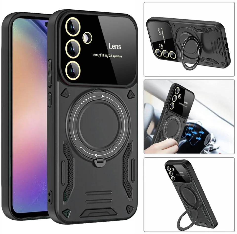 Samsung Galaxy A16 Hoesje Magnetische Kickstand Back Cover Blauw afbeelding 7