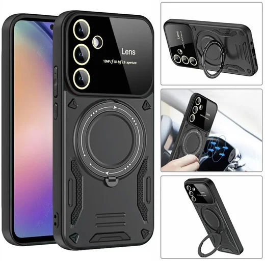 Samsung Galaxy A16 Hoesje Magnetische Kickstand Back Cover Blauw afbeelding 7