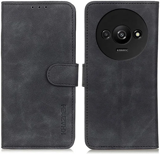 KHAZNEH Xiaomi Redmi A3 Hoesje Retro Wallet Book Case Zwart afbeelding 2