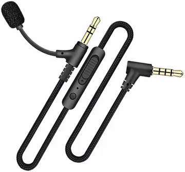 3.5mm Jack naar 3.5mm Jack Aux Kabel met Ingebouwde Microfoon 1.5M Zwart