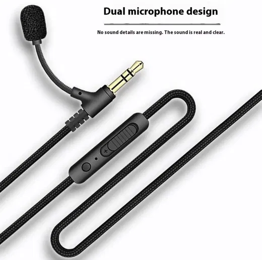 3.5mm Jack naar 3.5mm Jack Aux Kabel met Ingebouwde Microfoon 1.5M Zwart afbeelding 2