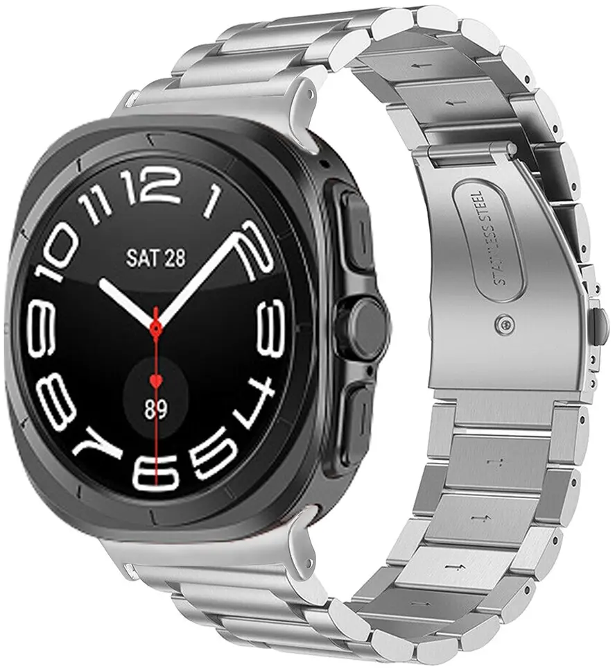 Samsung Galaxy Watch Ultra / 2 Bandje - Roestvrij Staal met Schakels - Zilver afbeelding 3