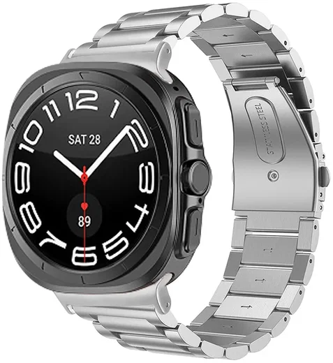 Samsung Galaxy Watch Ultra / 2 Bandje - Roestvrij Staal met Schakels - Zilver afbeelding 3