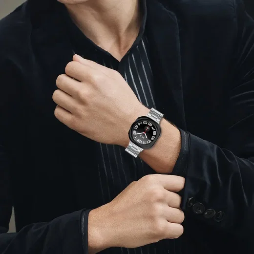 Samsung Galaxy Watch Ultra / 2 Bandje - Roestvrij Staal met Schakels - Zilver afbeelding 4