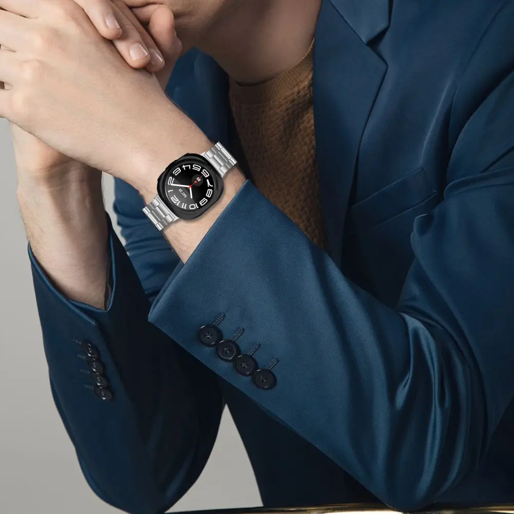 Samsung Galaxy Watch Ultra / 2 Bandje - Roestvrij Staal met Schakels - Zilver afbeelding 5