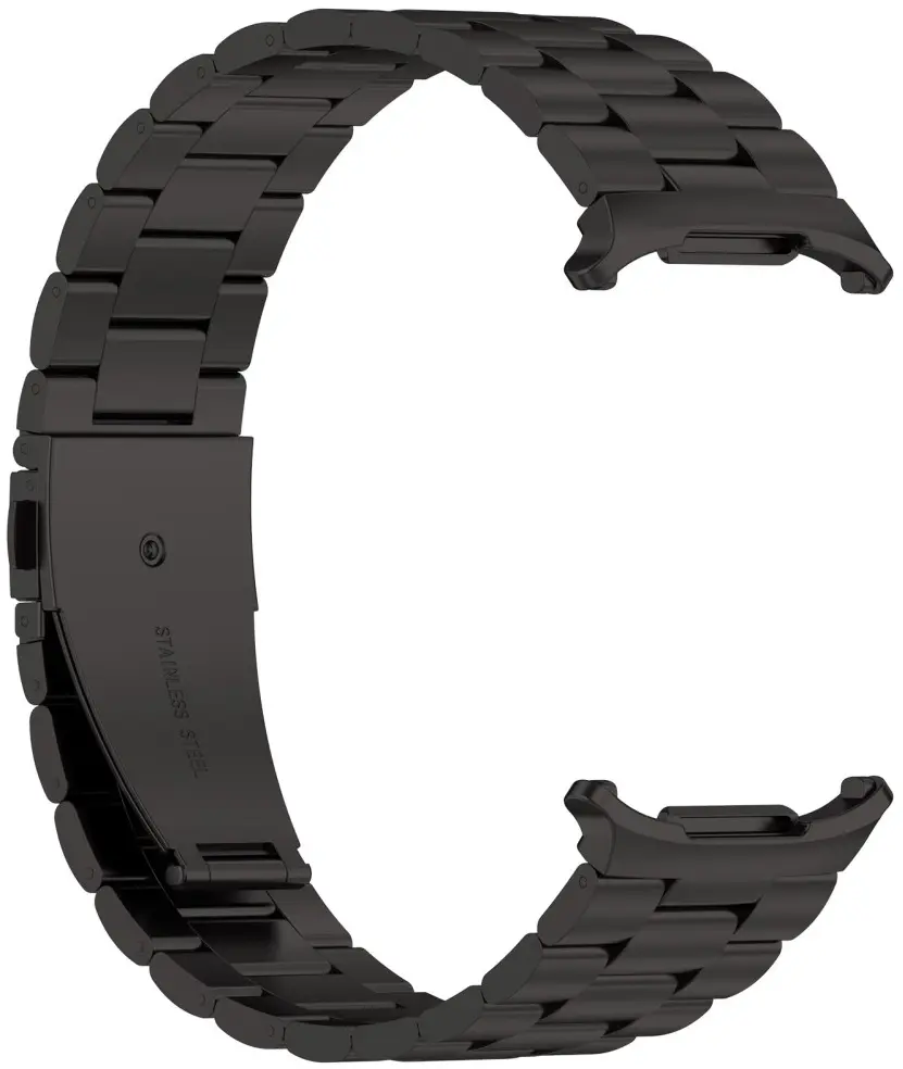 Samsung Galaxy Watch Ultra / 2 Bandje - Roestvrij Staal Vlindersluiting - Zwart afbeelding 4