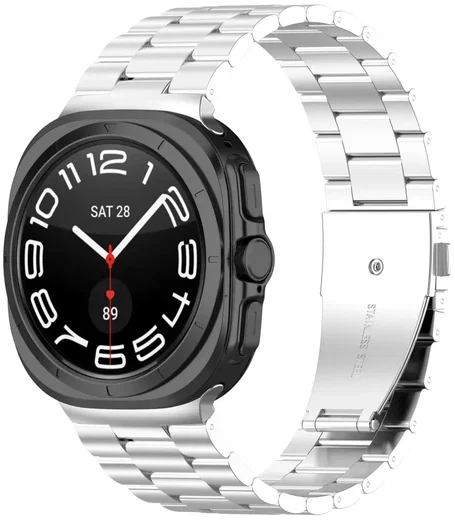 Samsung Galaxy Watch Ultra / 2 Bandje - Roestvrij Staal Vlindersluiting - Zilver afbeelding 2