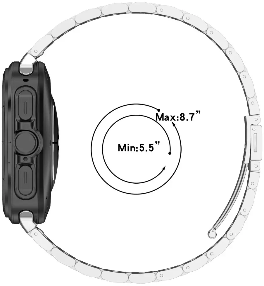 Samsung Galaxy Watch Ultra / 2 Bandje - Roestvrij Staal Vlindersluiting - Zilver afbeelding 5