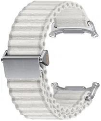 Samsung Galaxy Watch Ultra Bandje - Nylon Band - Wit (S/M/L) afbeelding