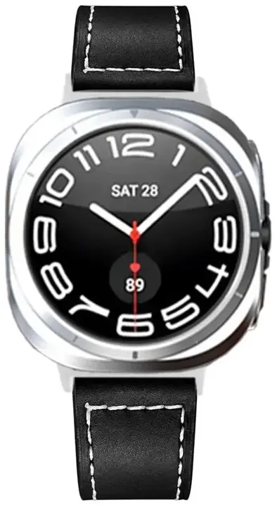 Samsung Galaxy Watch Ultra / 2 Bandje - Duurzaam Kalfsleer - 47MM - Zwart/Bruin afbeelding 3