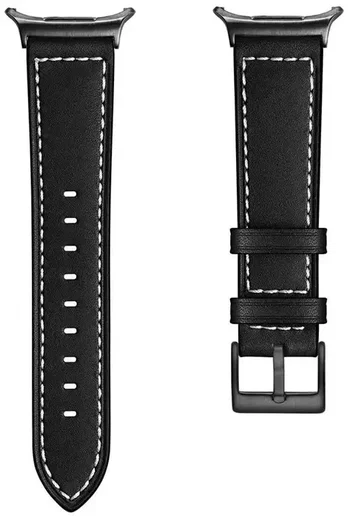 Samsung Galaxy Watch Ultra / 2 Bandje - Duurzaam Kalfsleer - 47MM - Zwart/Bruin afbeelding 4