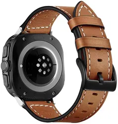 Samsung Galaxy Watch Ultra Bandje - Duurzaam Kalfsleer - 47MM - Bruin afbeelding