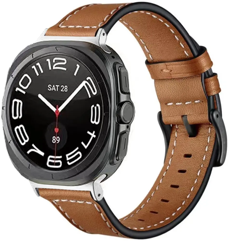 Samsung Galaxy Watch Ultra Bandje - Duurzaam Kalfsleer - 47MM - Bruin afbeelding 2