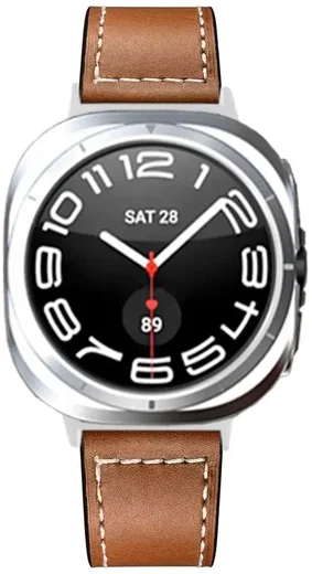 Samsung Galaxy Watch Ultra Bandje - Duurzaam Kalfsleer - 47MM - Bruin afbeelding 3