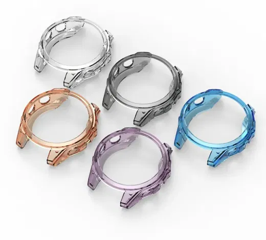 Garmin Fenix 8 43MM Hoesje - TPU Bumper Case - Transparant Zwart afbeelding 3