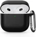 Apple AirPods 4 Siliconen Hoesje met Karabijnhaak Zwart