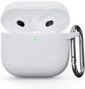 Apple AirPods 4 Siliconen Hoesje met Karabijnhaak Wit