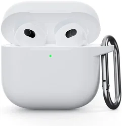 Apple AirPods 4 Siliconen Hoesje met Karabijnhaak Wit afbeelding