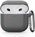 Apple AirPods 4 Siliconen Hoesje met Karabijnhaak Grijs