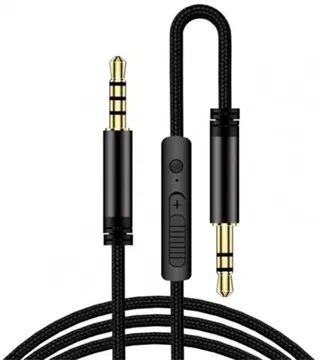 3.5mm Jack naar 3.5mm Jack Aux Kabel Met Microfoon 1.2M Zwart