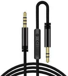 3.5mm Jack naar 3.5mm Jack Aux Kabel Met Microfoon 1.2M Zwart afbeelding