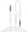 3.5mm Jack naar 3.5mm Jack Aux Kabel Met Microfoon 1.2M Wit