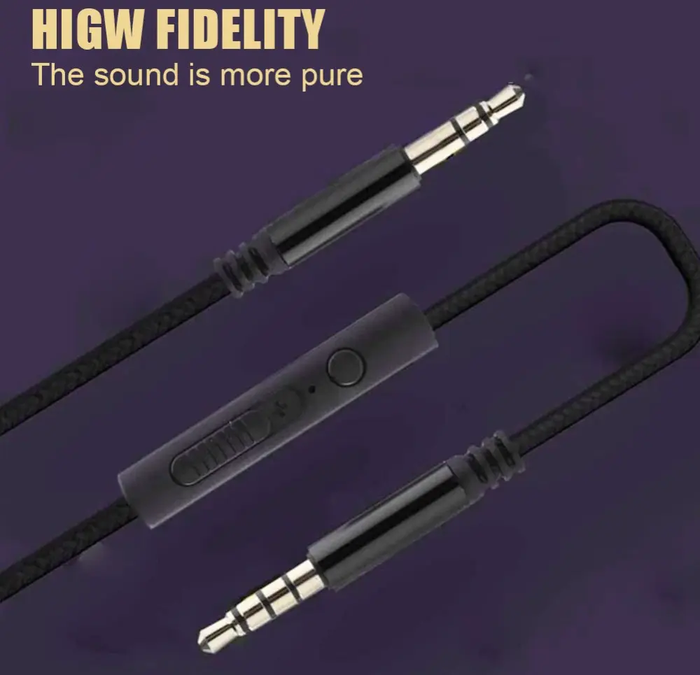 3.5mm Jack naar 3.5mm Jack Aux Kabel Met Microfoon 1.2M Wit afbeelding 10