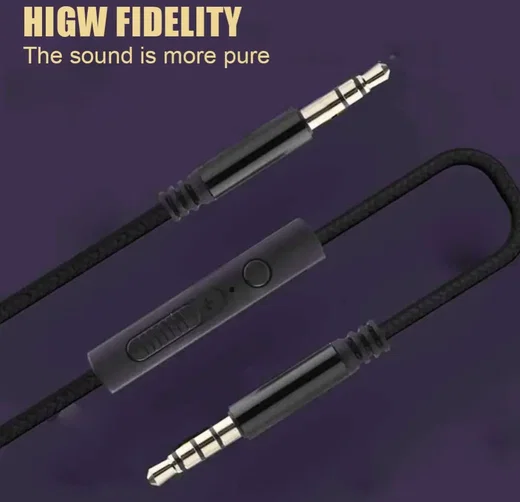 3.5mm Jack naar 3.5mm Jack Aux Kabel Met Microfoon 1.2M Wit afbeelding 10