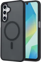 Samsung Galaxy A16 Hoesje met MagSafe Back Cover Matte Zwart afbeelding