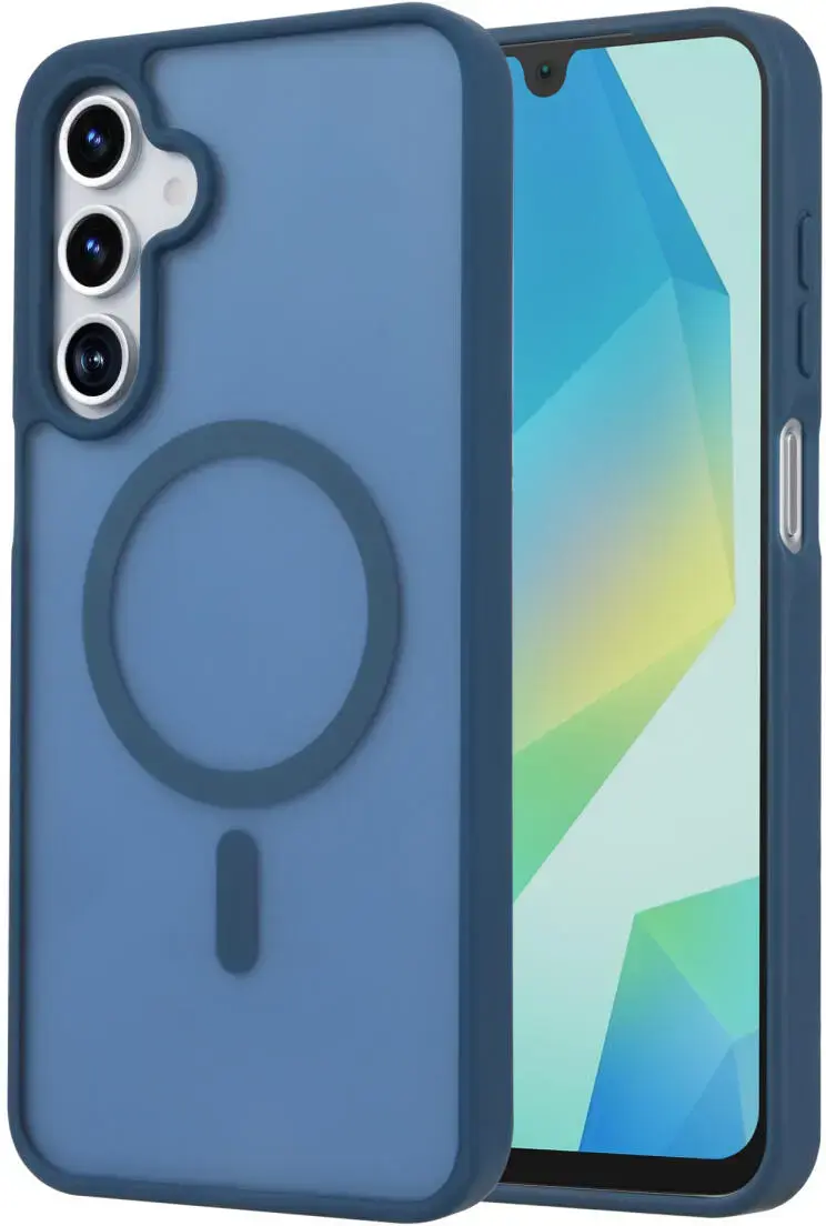 Samsung Galaxy A16 Hoesje met MagSafe Back Cover Matte Blauw afbeelding 1