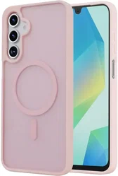 Samsung Galaxy A16 Hoesje met MagSafe Back Cover Matte Roze afbeelding
