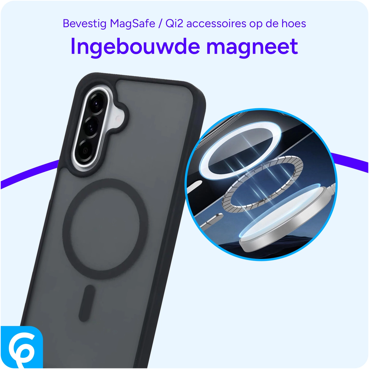 Samsung Galaxy A56 Hoesje met MagSafe Back Cover Matte Zwart afbeelding 4