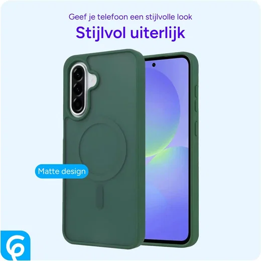 Samsung Galaxy A56 Hybrid Hoesje met MagSafe Back Cover Matte Groen afbeelding 8