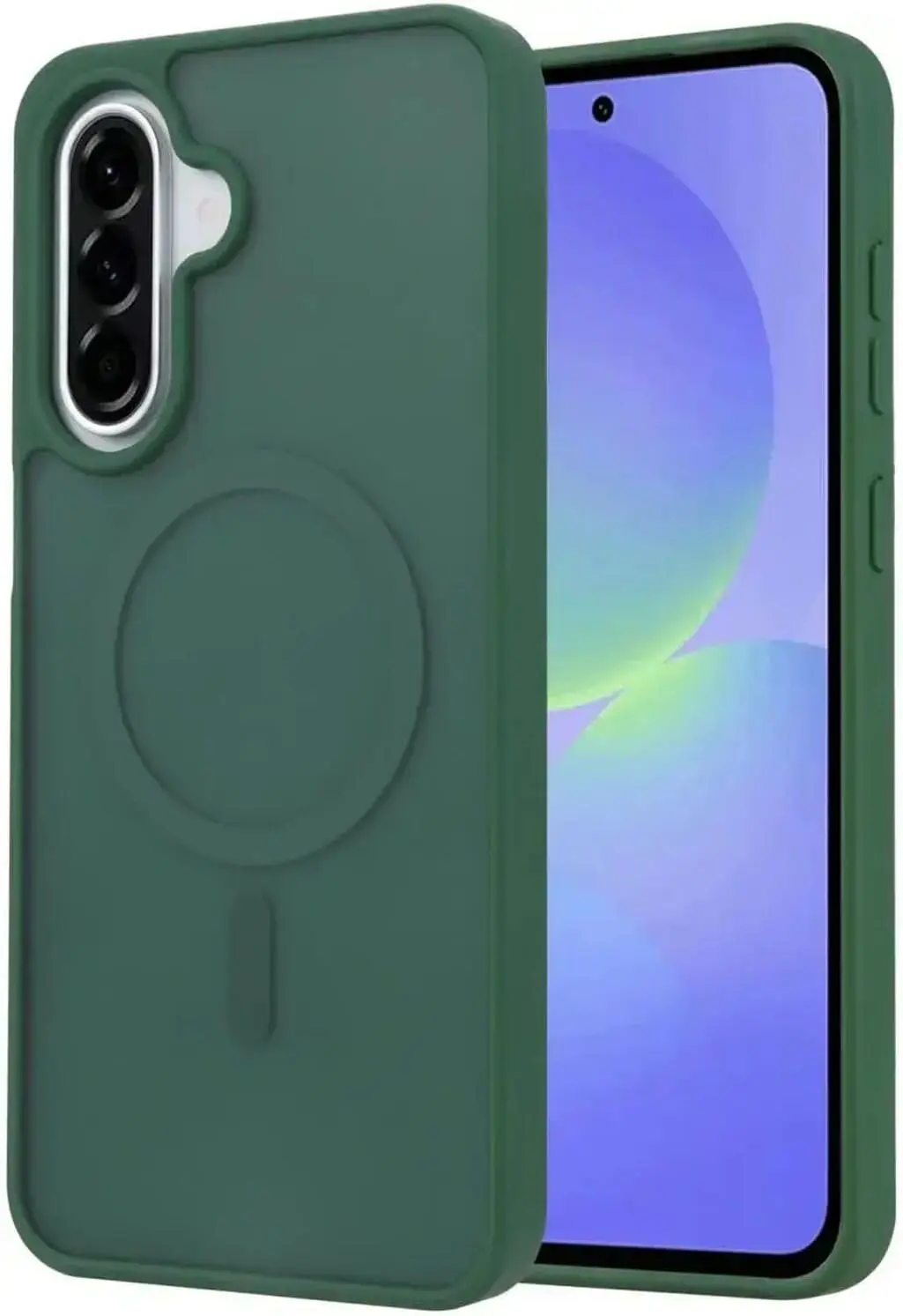 Samsung Galaxy A56 Hybrid Hoesje met MagSafe Back Cover Matte Groen afbeelding 1