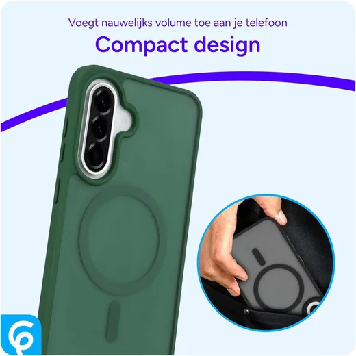 Samsung Galaxy A56 Hybrid Hoesje met MagSafe Back Cover Matte Groen afbeelding 7