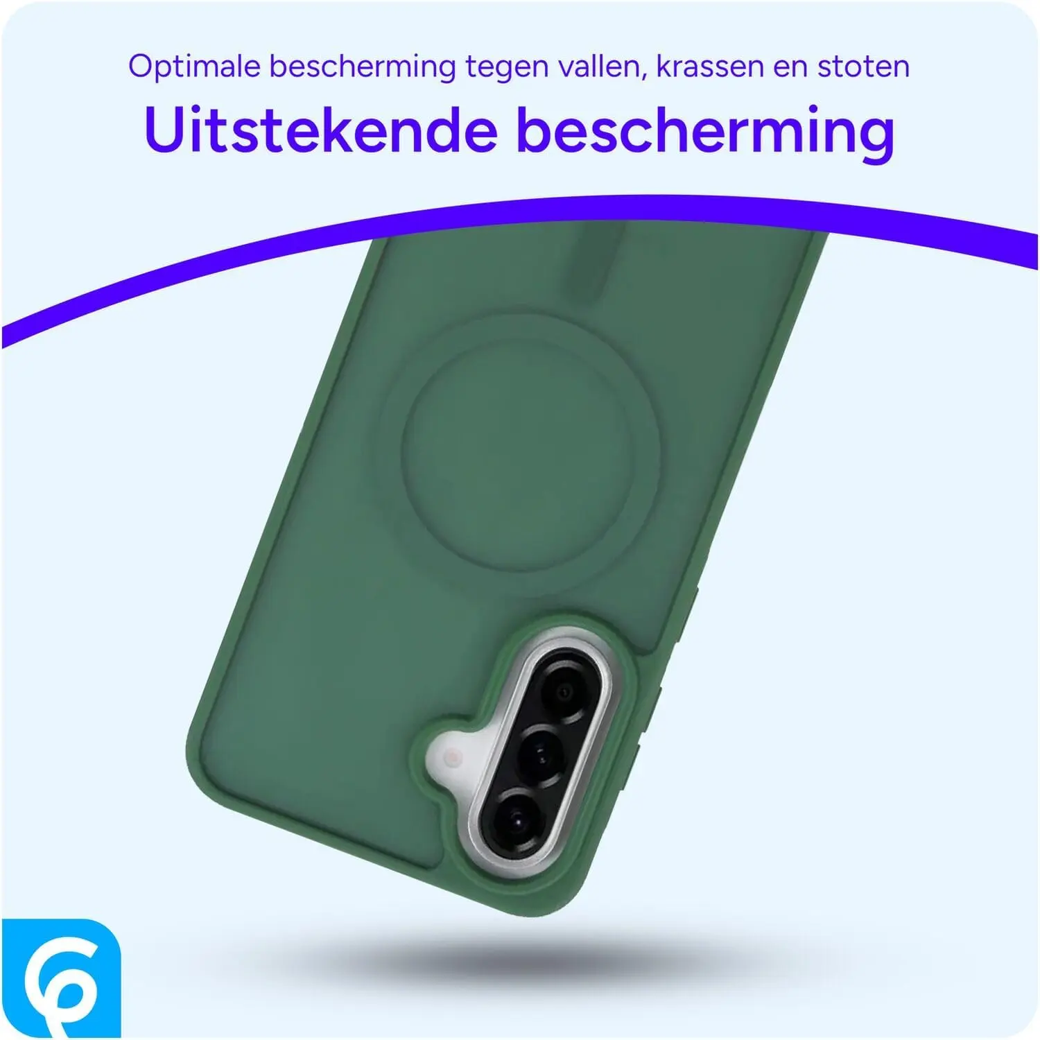 Samsung Galaxy A56 Hybrid Hoesje met MagSafe Back Cover Matte Groen afbeelding 2