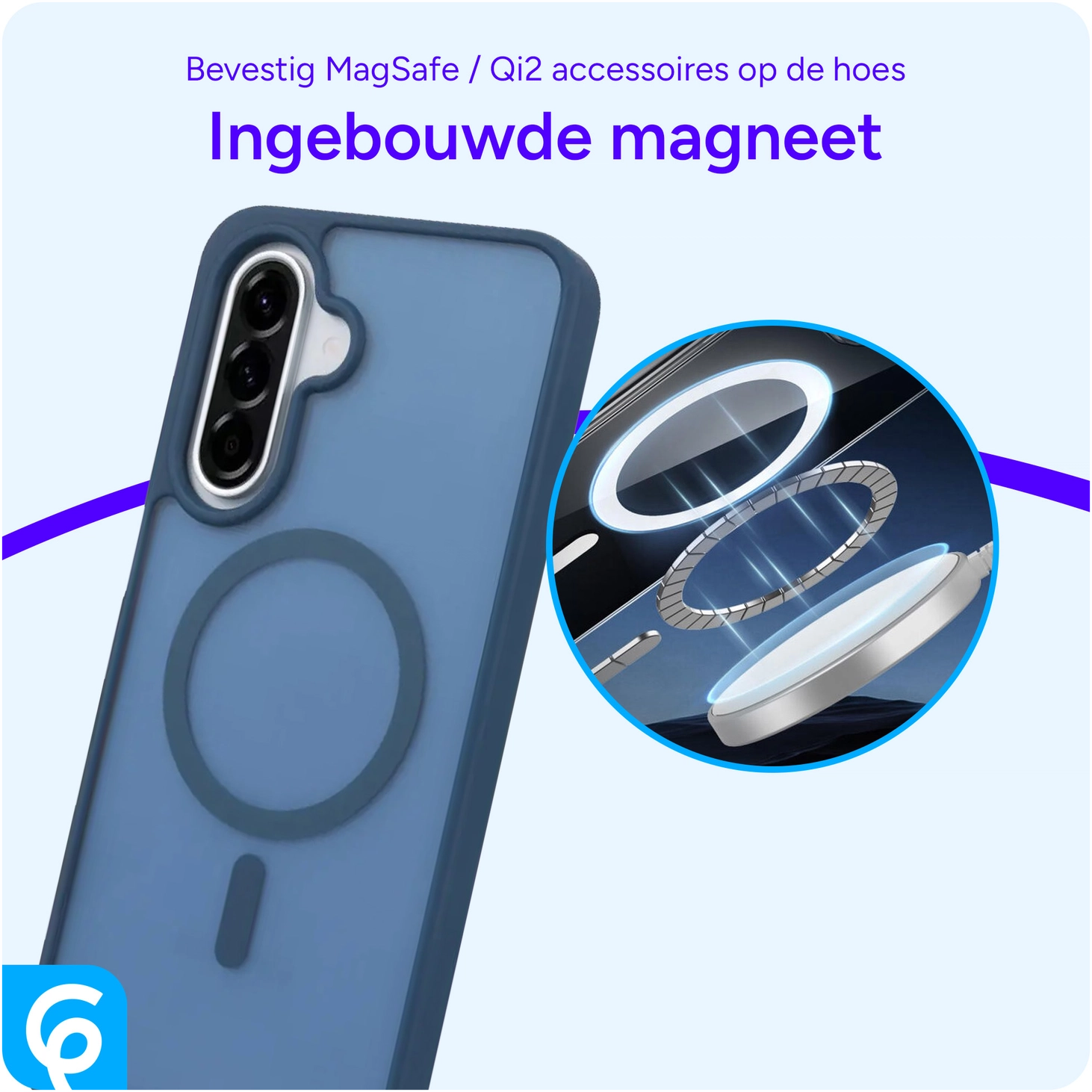 Samsung Galaxy A56 Hoesje met MagSafe Back Cover Matte Blauw afbeelding 4