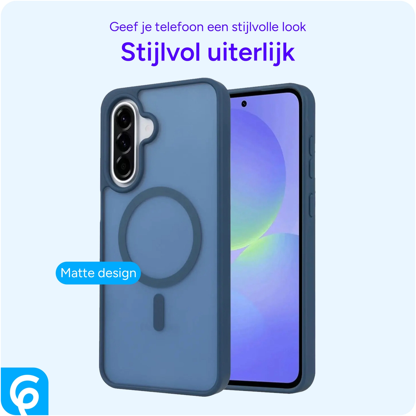 Samsung Galaxy A56 Hoesje met MagSafe Back Cover Matte Blauw afbeelding 6