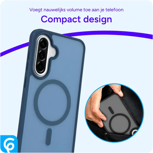 Samsung Galaxy A56 Hoesje met MagSafe Back Cover Matte Blauw afbeelding 7