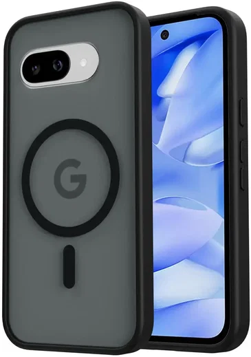 Google Pixel 9a Hoesje met MagSafe Back Cover Matte Zwart afbeelding 1