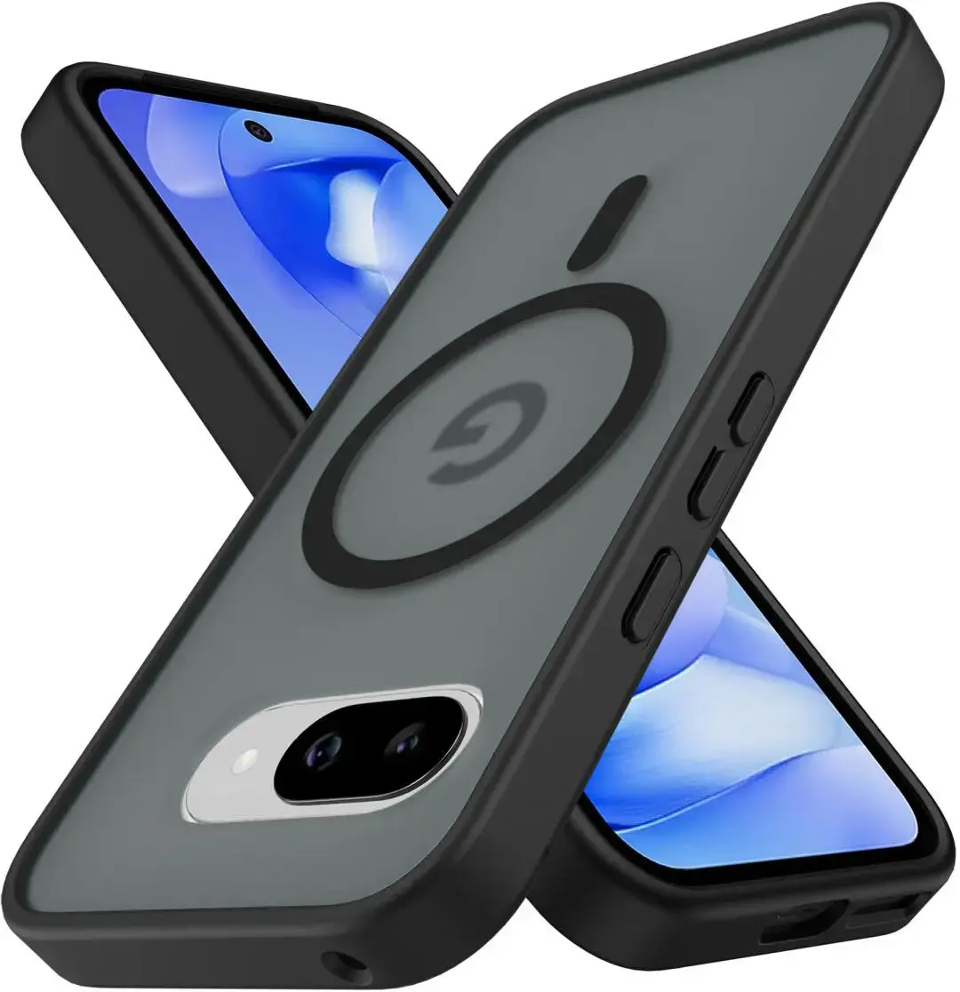 Google Pixel 9a Hoesje met MagSafe Back Cover Matte Zwart afbeelding 2