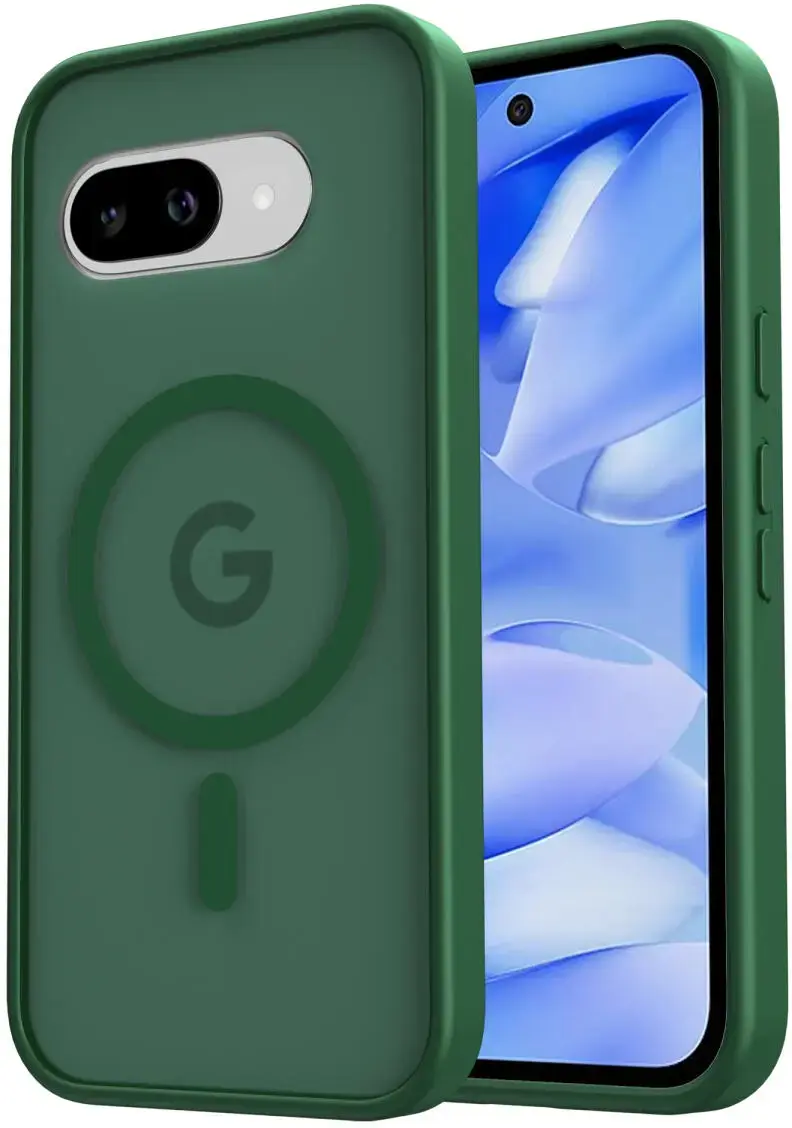 Google Pixel 9a Hoesje met MagSafe Back Cover Matte Groen afbeelding 1