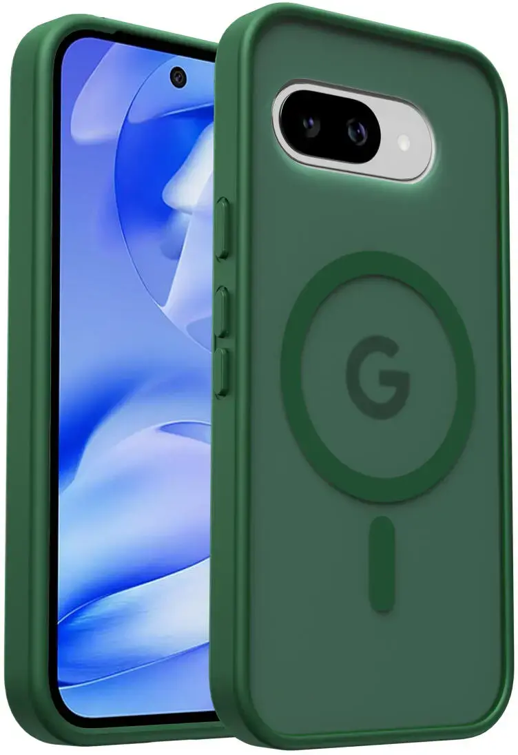 Google Pixel 9a Hoesje met MagSafe Back Cover Matte Groen afbeelding 9