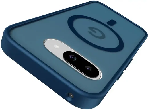 Google Pixel 9a Hoesje met MagSafe Back Cover Matte Blauw afbeelding 6