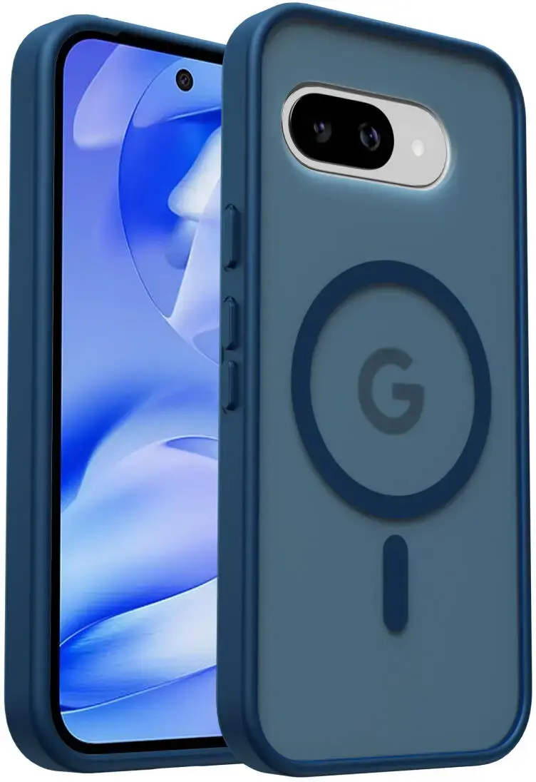 Google Pixel 9a Hoesje met MagSafe Back Cover Matte Blauw afbeelding 10