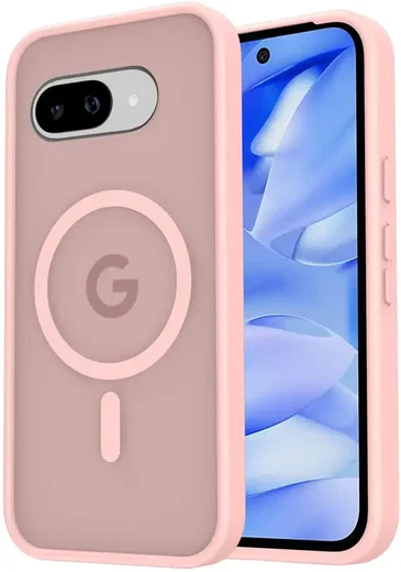 Google Pixel 9a Hoesje met MagSafe Back Cover Matte Roze afbeelding 1