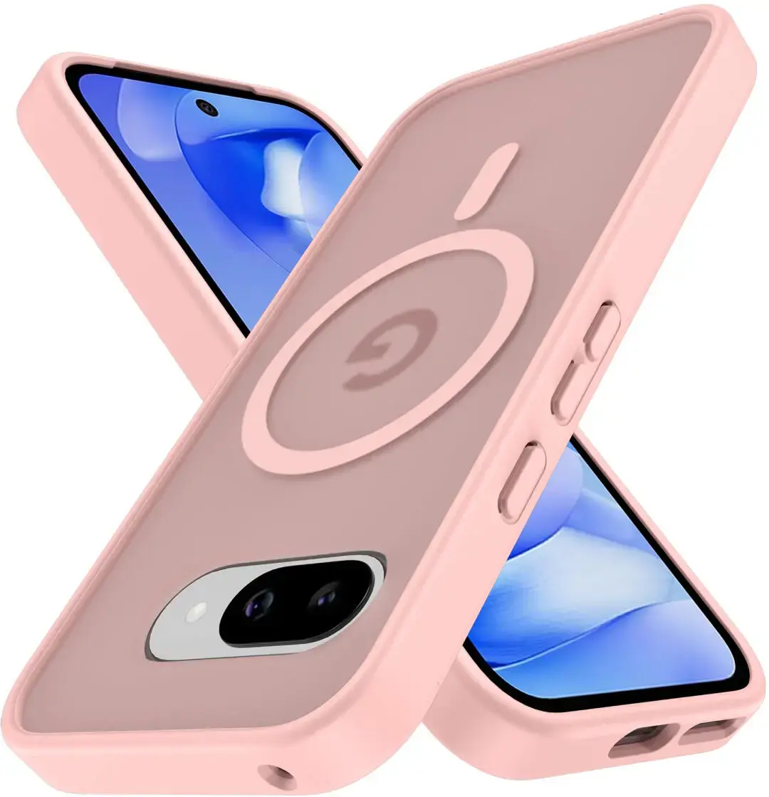 Google Pixel 9a Hoesje met MagSafe Back Cover Matte Roze afbeelding 2